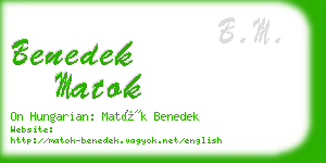 benedek matok business card
